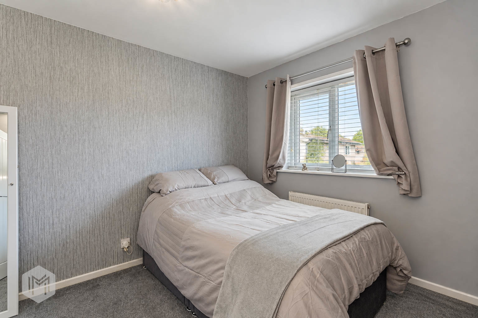 Minimal Grey Bedroom with Window View