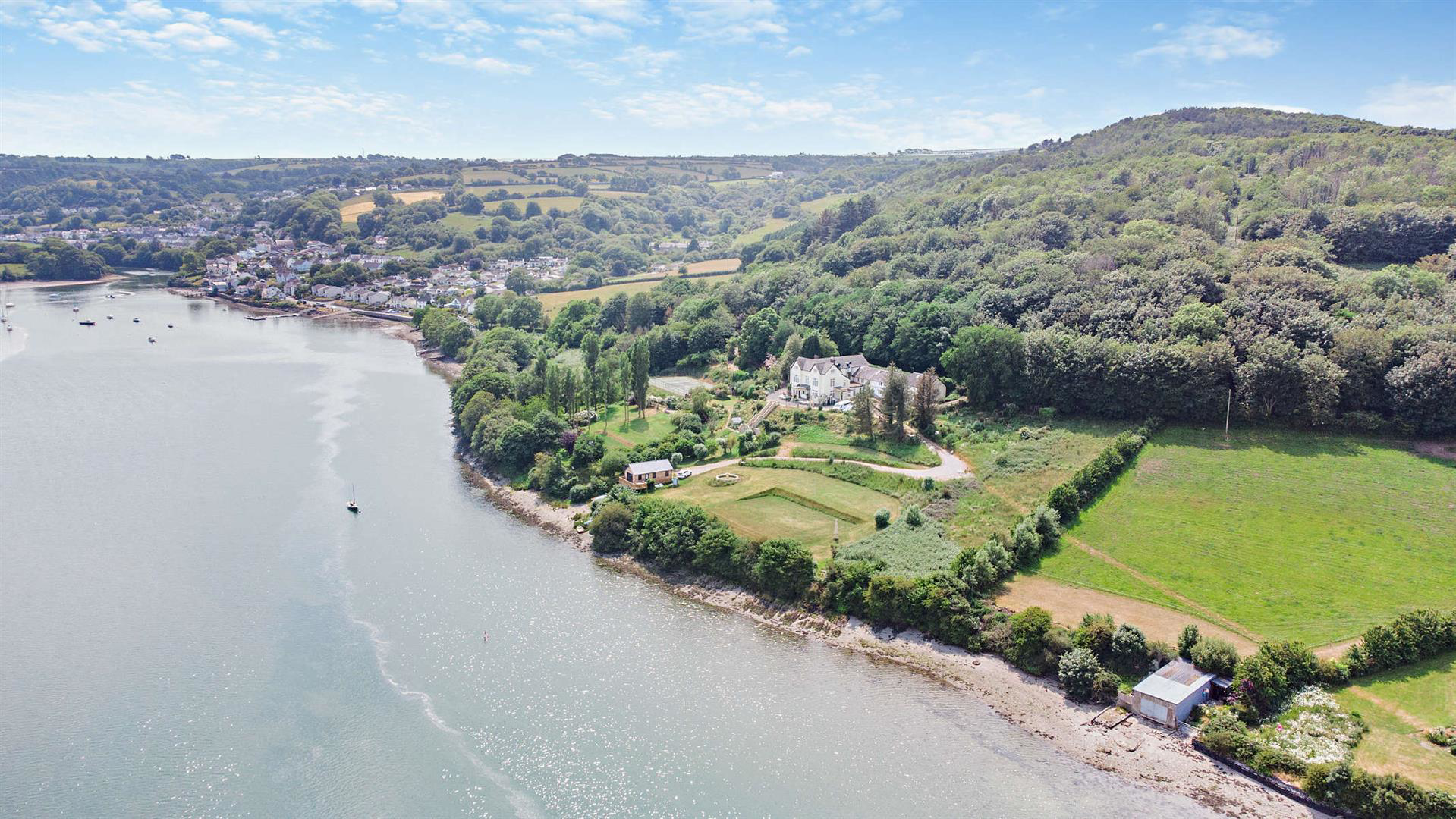 Views of river and property