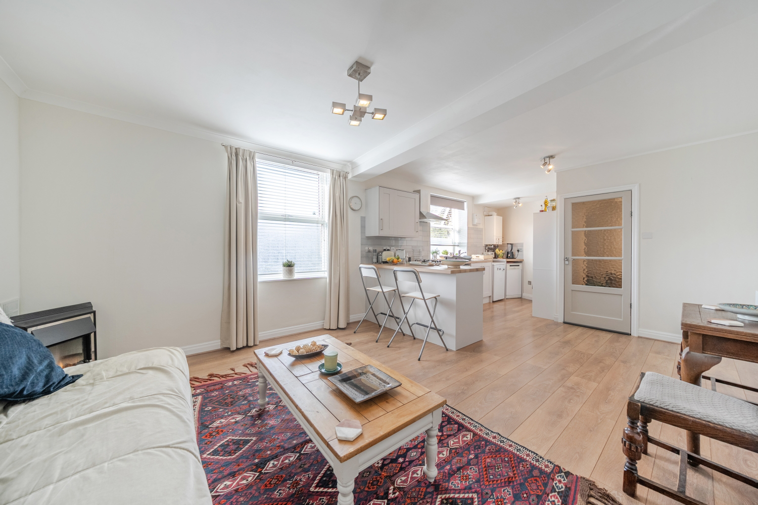 Living room and kitchen