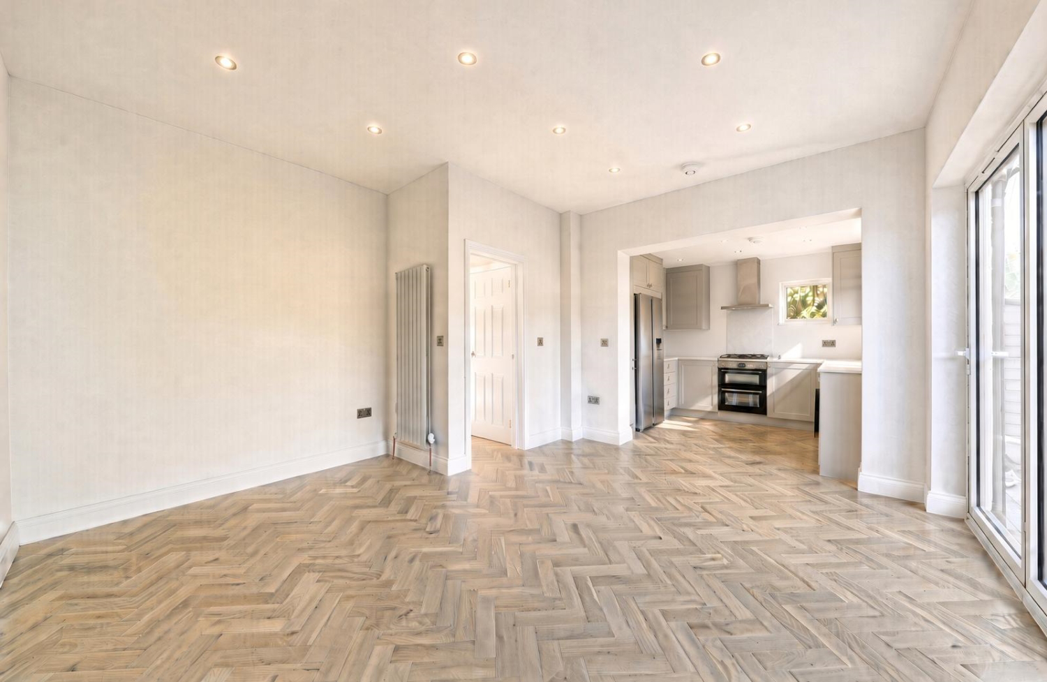 Open plan kitchen diner
