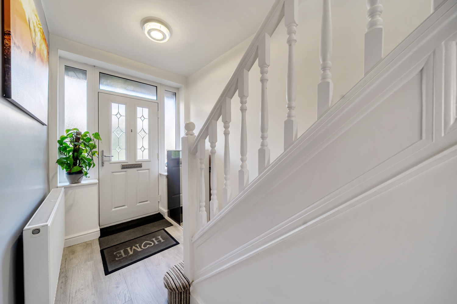 Downstairs hall and stairs